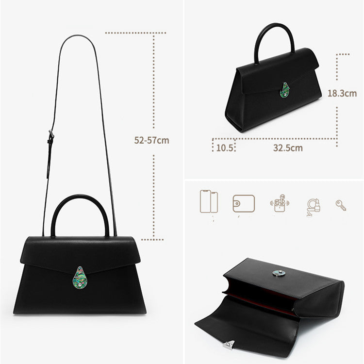 Sac messager portable en cuir de niche de grande capacité pour femme