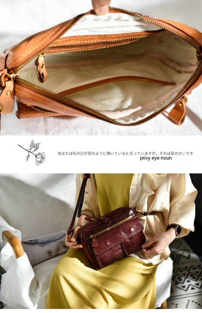 Niche Leather Women's Bag British Handsome Crossbody Bag