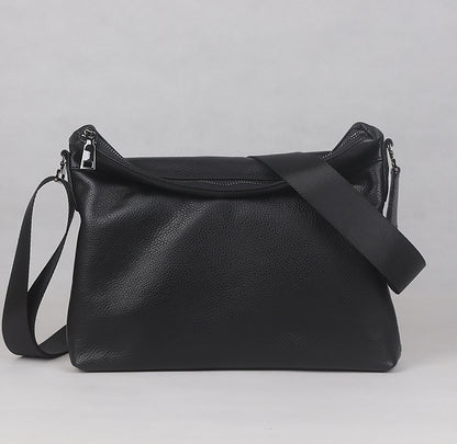 Sac à bandoulière simple en cuir de vache avec couche de tête en cuir de vache pour hommes