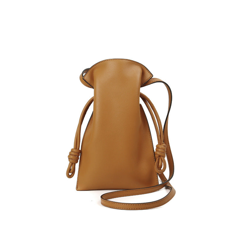 Sac à main en cuir véritable pour femme, mini-portable et porte-bonheur, style coréen, nouvelle collection été