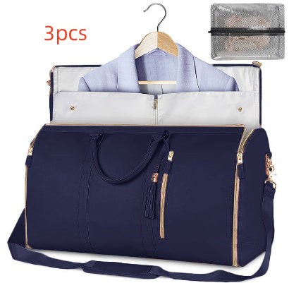 Sac de voyage de grande capacité pour femme, sac à main pliable pour costume, fourre-tout imperméable pour vêtements