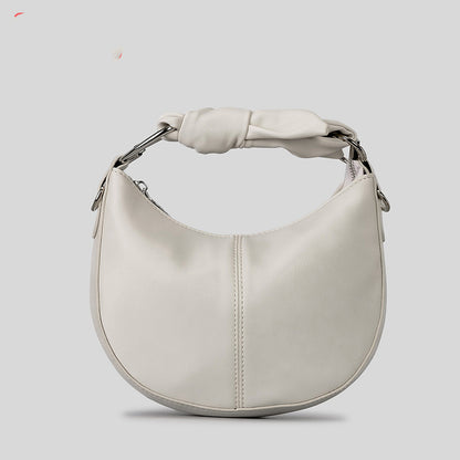 Sac à main en PU souple et simple à la mode pour femme avec coutures de niche nouées