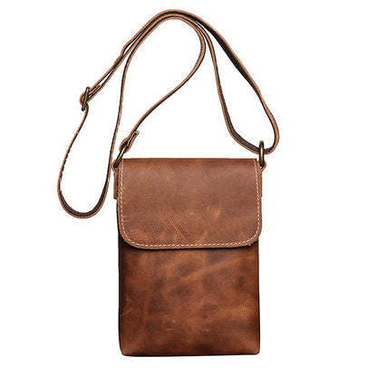 Men's Leather Shoulder Bag Women's Crazy Horse Leather Crossbody