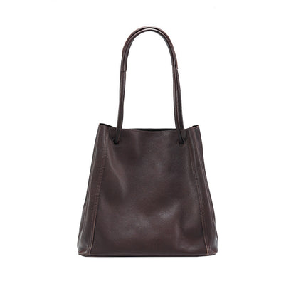 Sac seau en cuir souple pour femme en cuir véritable à bandoulière