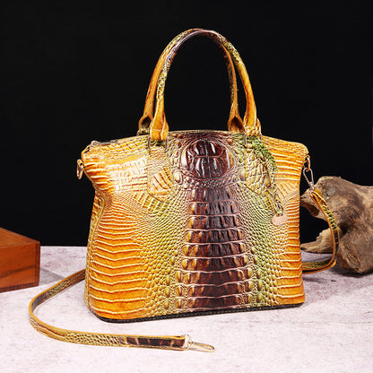 Sac messager portable à motif crocodile rétro pour femme