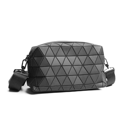 Bolso de hombro de moda para hombres y mujeres, bolso cruzado con patrón geométrico de diamantes