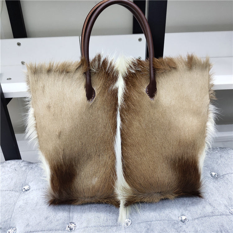 European And American Fashion Minimalist Cowhide Handle Handbag