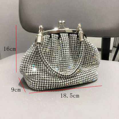 Sac messager à bandoulière en strass pour femme