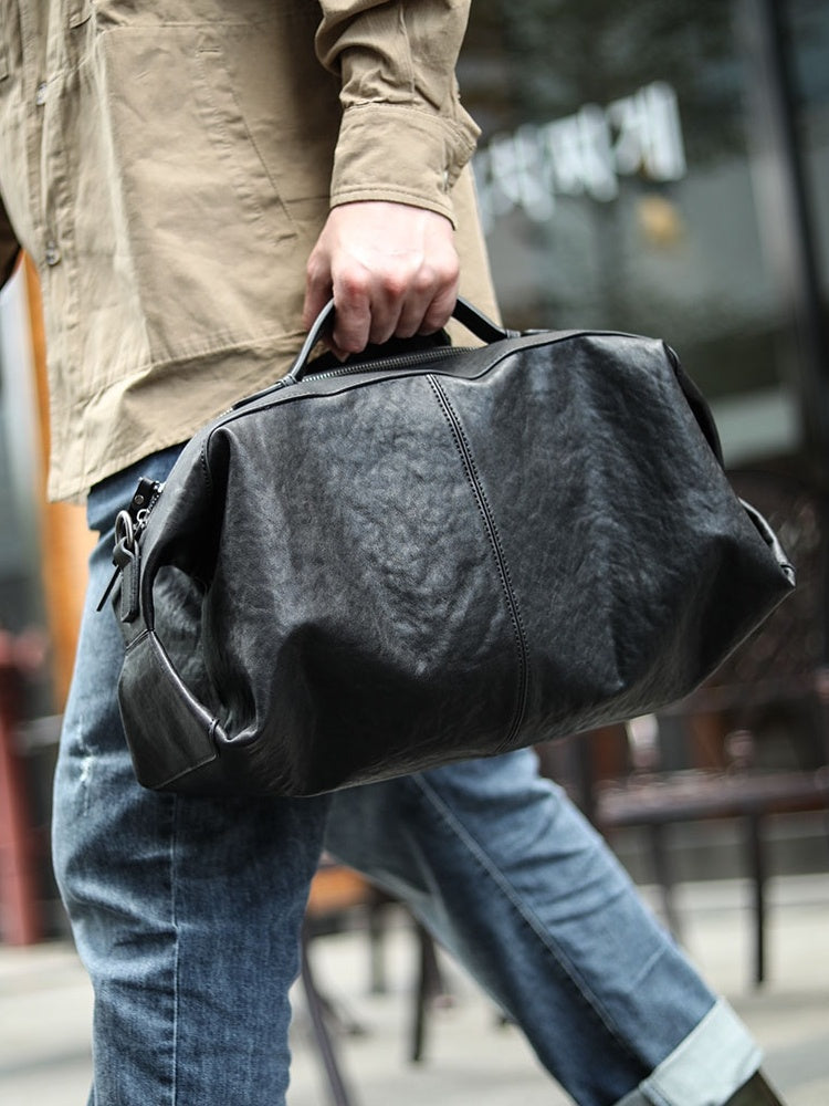 Bolsa deportiva ligera y suave de piel para fitness para hombre con gran capacidad