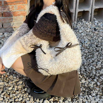 Women's Cute Plush Messenger Bag