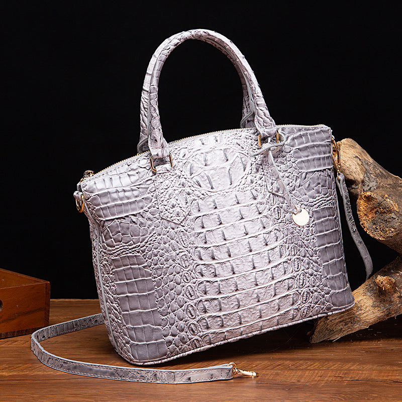 Sac messager portable à motif crocodile rétro pour femme