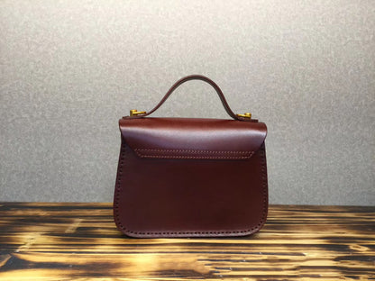 Sac messager portable en cuir crème vintage Tree