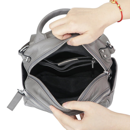 Fashion Simple First Layer Cowhide Large Capacity Shoulder Bag