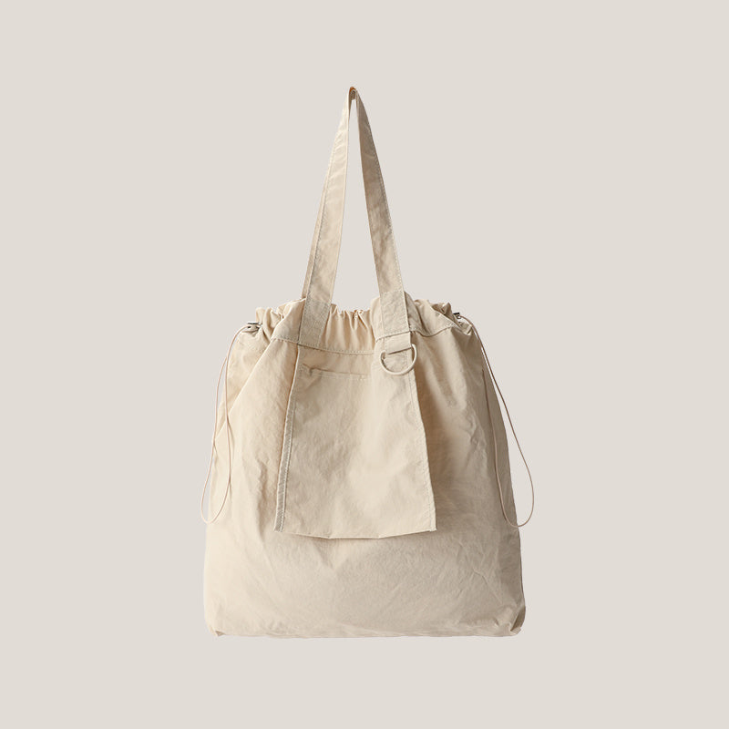 Sac fourre-tout en toile de nylon de grande capacité pour femme de couleur contrastée