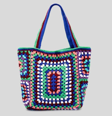 Bolso de hombro informal de verano de gran capacidad tejido a mano debajo del brazo