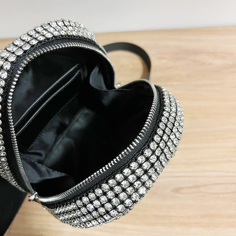 Mini sac à dos bandoulière en strass pour femme