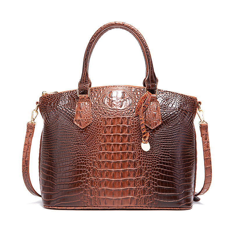 Sac messager portable à motif crocodile rétro pour femme