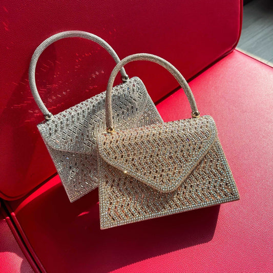 Bolso de mano para mujer con diamantes de imitación para la cena