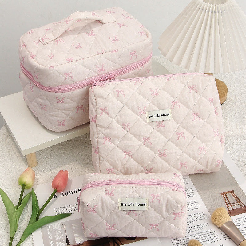 Cotton Cosmetic Bag Portable Toiletry Storage