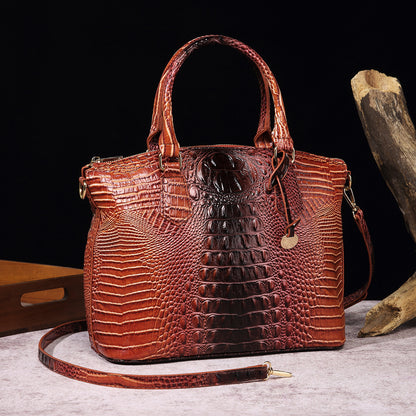 Sac messager portable à motif crocodile rétro pour femme