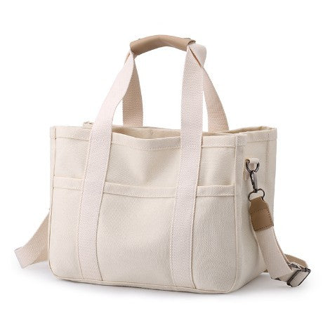 Bolso de mano multifuncional de lona gruesa para mujer