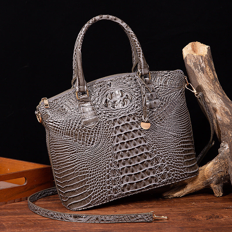 Sac messager portable à motif crocodile rétro pour femme