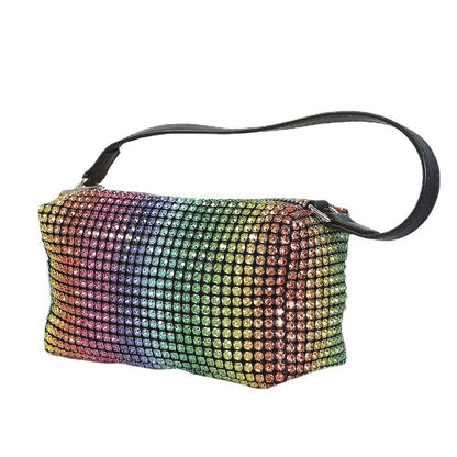 Sac à main dégradé de strass arc-en-ciel