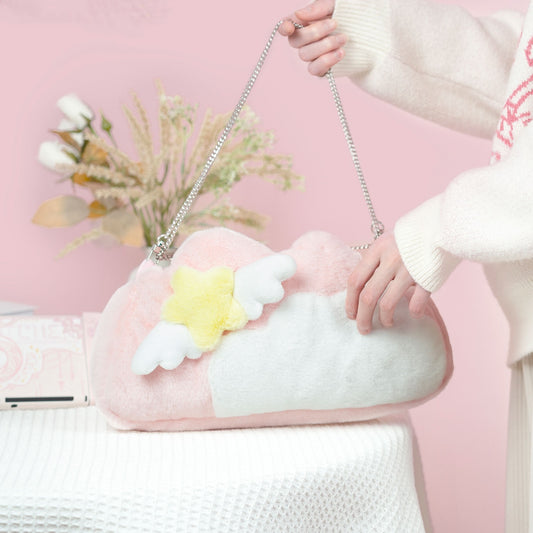 Sac de rangement en peluche de grande capacité