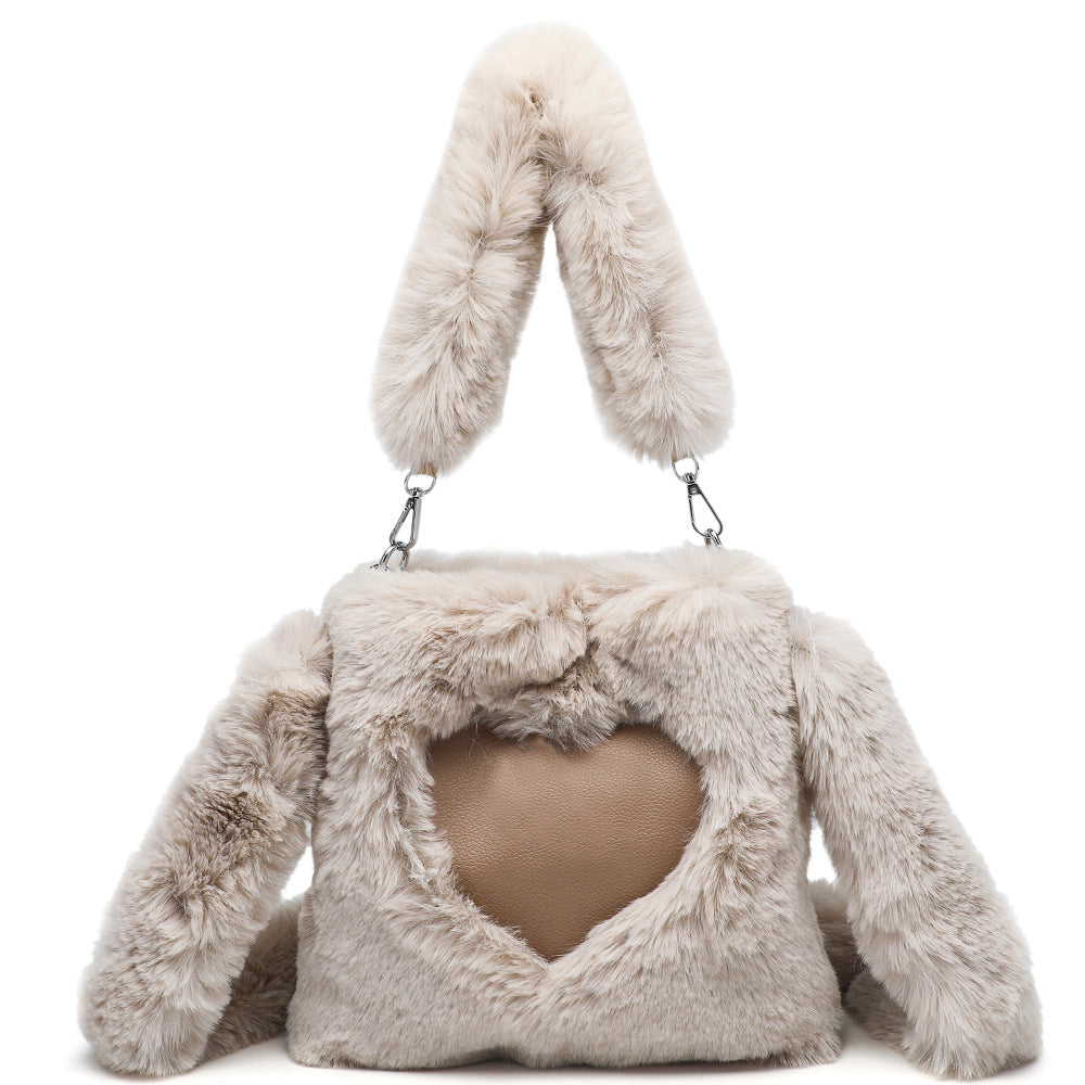 Bolso de hombro mullido para mujer, bolso con asa superior, bolso de mano de felpa para otoño e invierno, bolsos de compras de moda para niñas, bolsos de mano para mujer