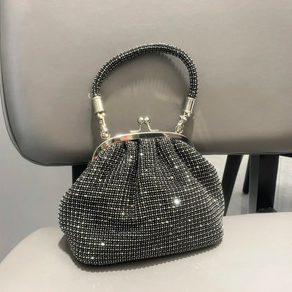 Sac messager à bandoulière en strass pour femme