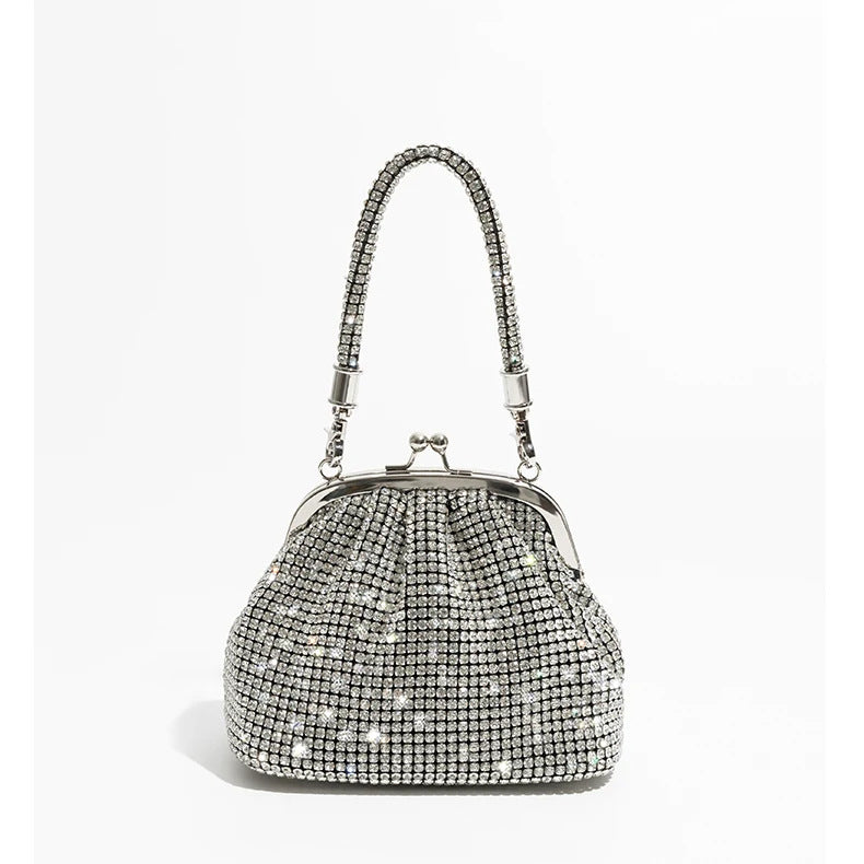 Sac messager à bandoulière en strass pour femme