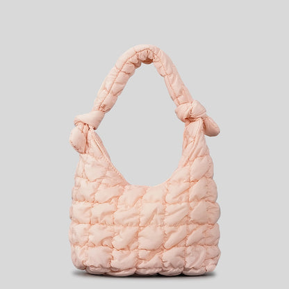 Sac à main plissé simple à texture bulle matelassée pour femme