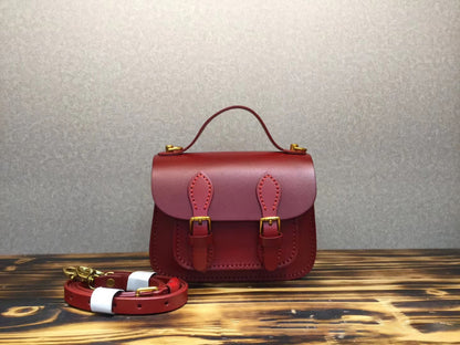 Sac messager portable en cuir crème vintage Tree