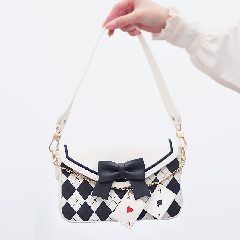 One Shoulder Bag With Lolita Bow Diagonal Cross Bag For Women