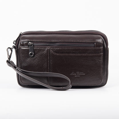 Pochette multifonctionnelle en cuir véritable pour loisirs