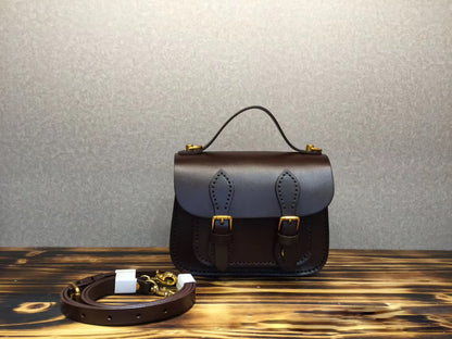 Sac messager portable en cuir crème vintage Tree