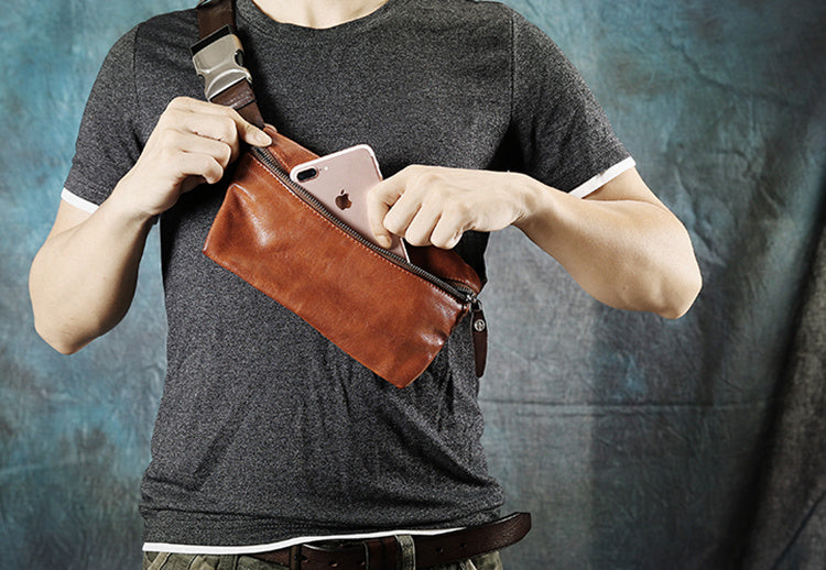 First Layer Cowhide Men's Casual Shoulder Messenger Bag