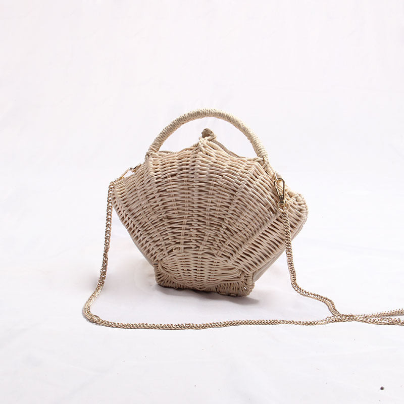 Women's Woven Shoulder Handbag Shell-shaped Chain Pouch