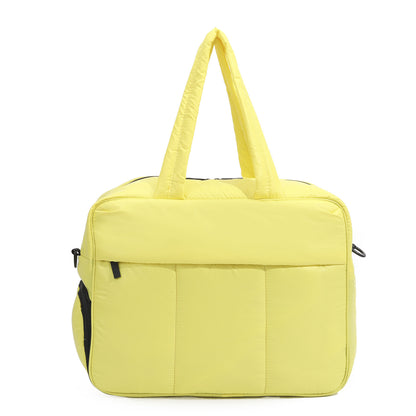 Bolsos de mano de plumón, bolsa de viaje de invierno, bolsa de lona con compartimento para zapatos, portátil, para deportes, yoga, gimnasio, fitness, bolsos de hombro para fin de semana, bolso de mano para pasar la noche para mujer