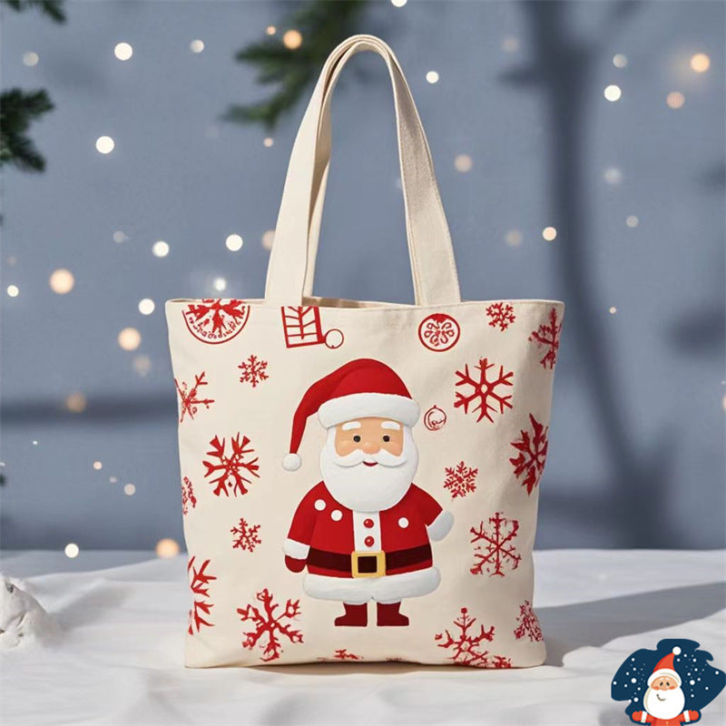 Santa Claus Gift Christmas Eve Portable Canvas Bag