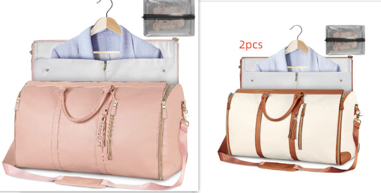 Sac de voyage de grande capacité pour femme, sac à main pliable pour costume, fourre-tout imperméable pour vêtements