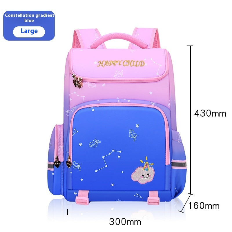 Children's Schoolbag Starry Sky Gradient Spine Protection Burden Alleviation Backpack