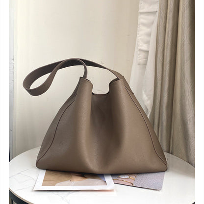 Sac seau en cuir véritable simple et tendance pour femme, grande capacité