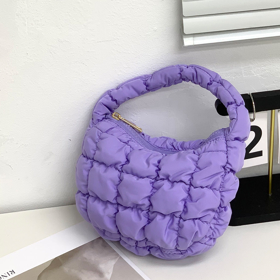 Sac à main à carreaux plissé à la mode pour femme