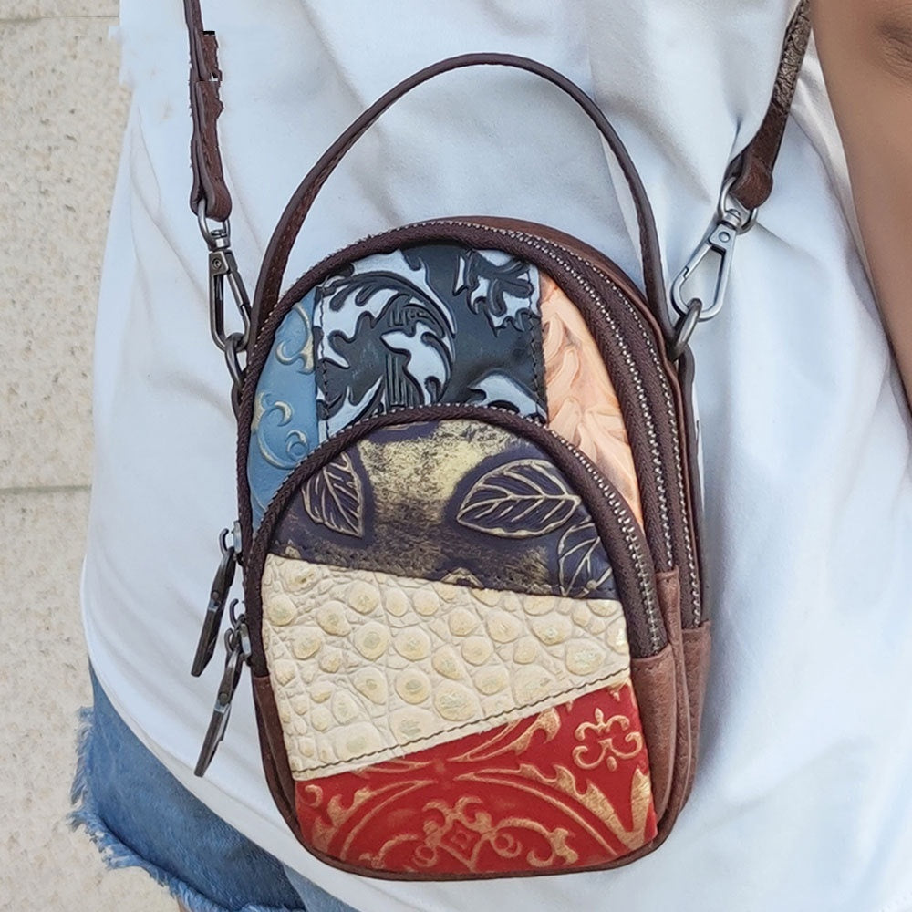 Sac à main pour femme en cuir avec coutures