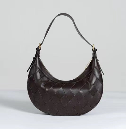 Sac à bandoulière tendance en peau de mouton tissée pour femme