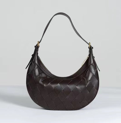 Sac à bandoulière tendance en peau de mouton tissée pour femme