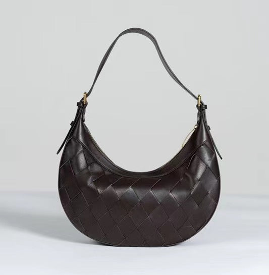 Bolso de hombro tejido de piel de oveja para mujer de moda