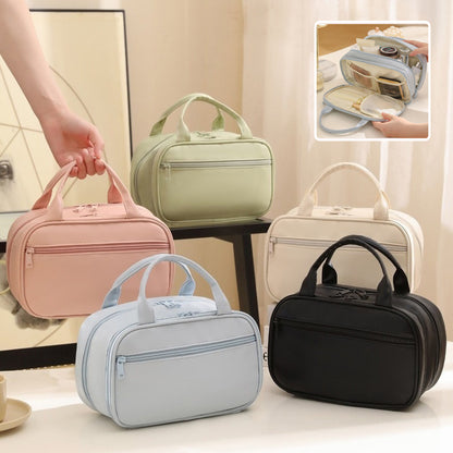 New Portable Cosmetic Bag With Handle Large Capacity Waterproof Make-up Toiletries Handbag Multifunctional Storage Travel Bag For Women