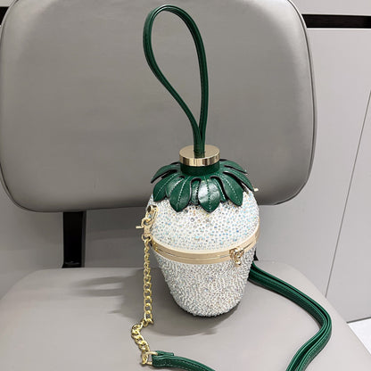 Sac à bandoulière simple en strass avec fraise